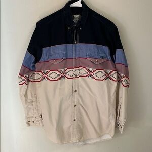 Vintage Express Rider Size M Southwest Long Sleeve Cotton Shirt